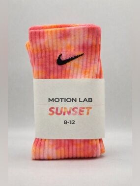 Custom Dyed Socks Sunset Pink Orange Crew Streetwear One of One NIKE